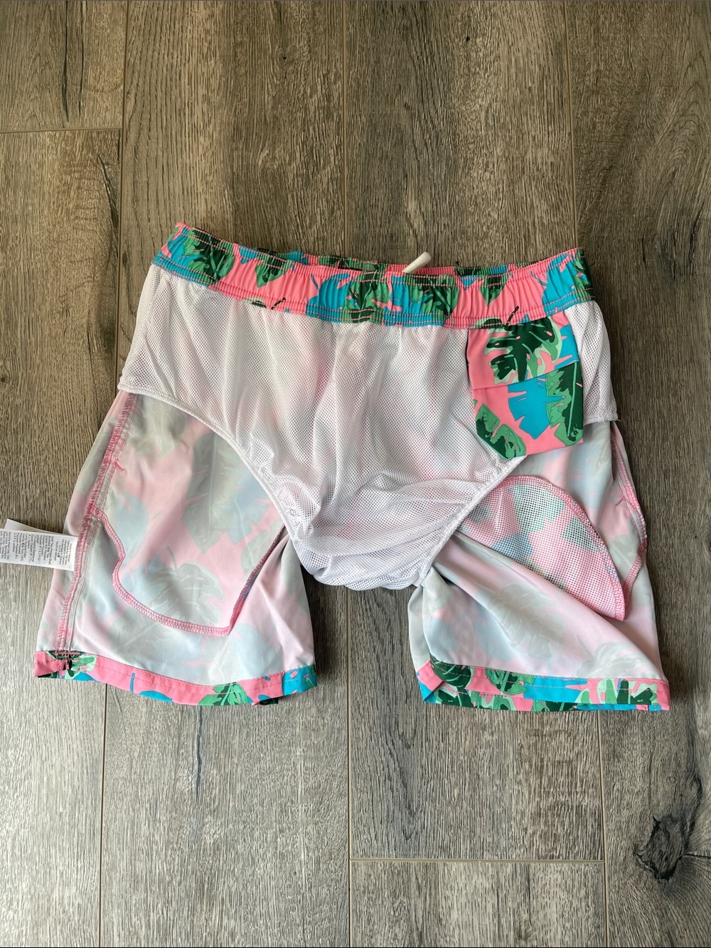 J. Crew Pink Tropical Leaf Swim Trunks - Picture 11 of 15